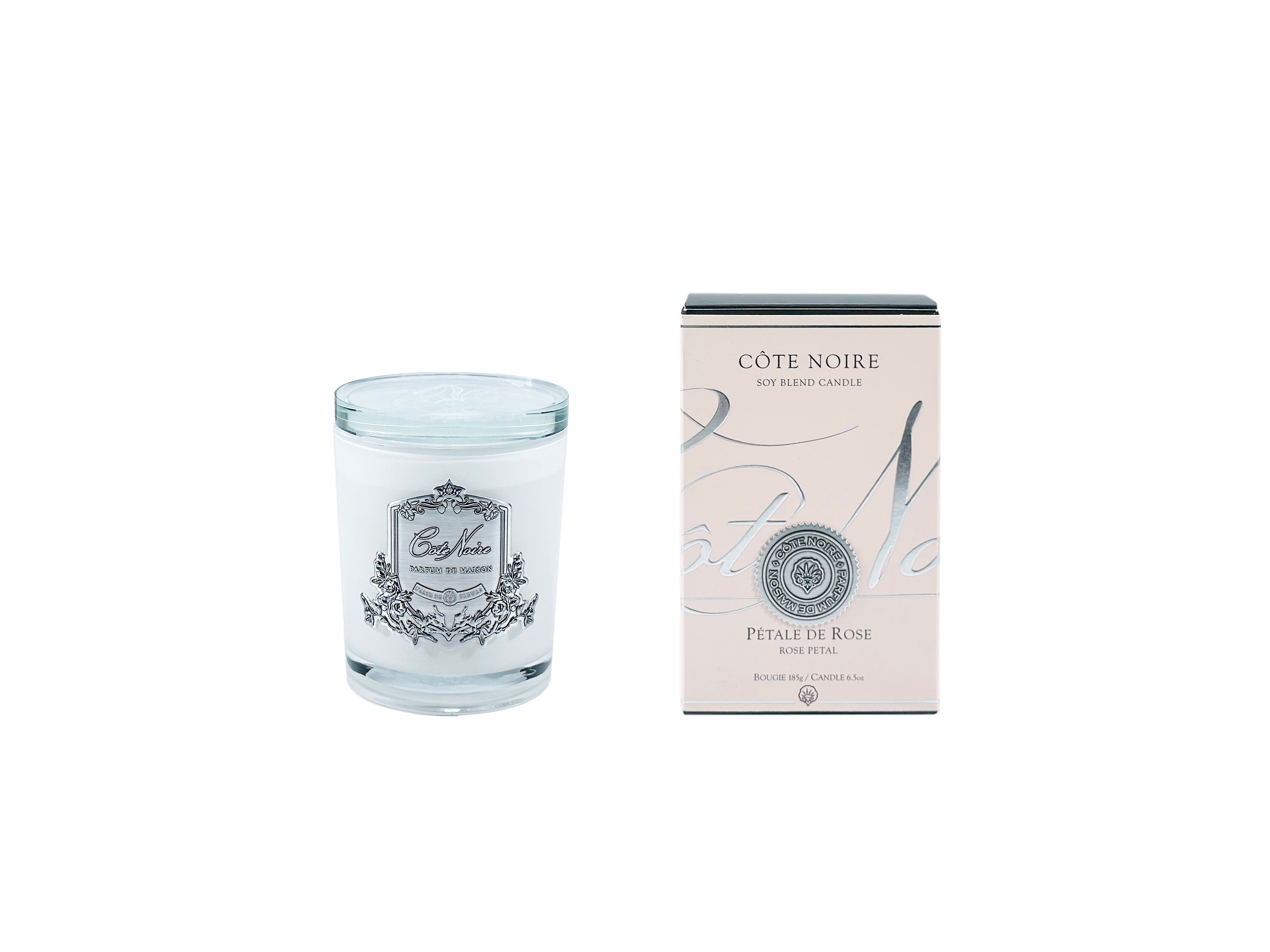 Cote Noire - Rose Petal - 185g Silver Candle